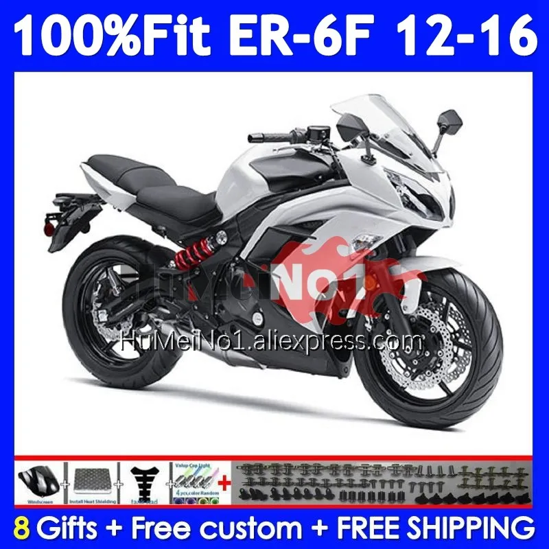 Injection For KAWASAKI NINJA 650R ER-6F ER6 F ER Pearl White 6F 247No.6 ER6F 12 13 14 15 16 2012 2013 2014 2015 2016 Fairings