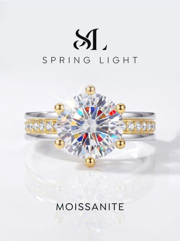 Modische, wunderschöne 2CT zertifizierte reine Moissanit-Diamant-Verlobungsringe für Damen, Hochzeits-Brautschmuck, Geschenk – Detail 1