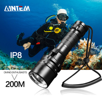 Super bright 8000LM Diving Flashlight IP8 waterproof rating Professional diving light Powered by 18650 battery With hand rope