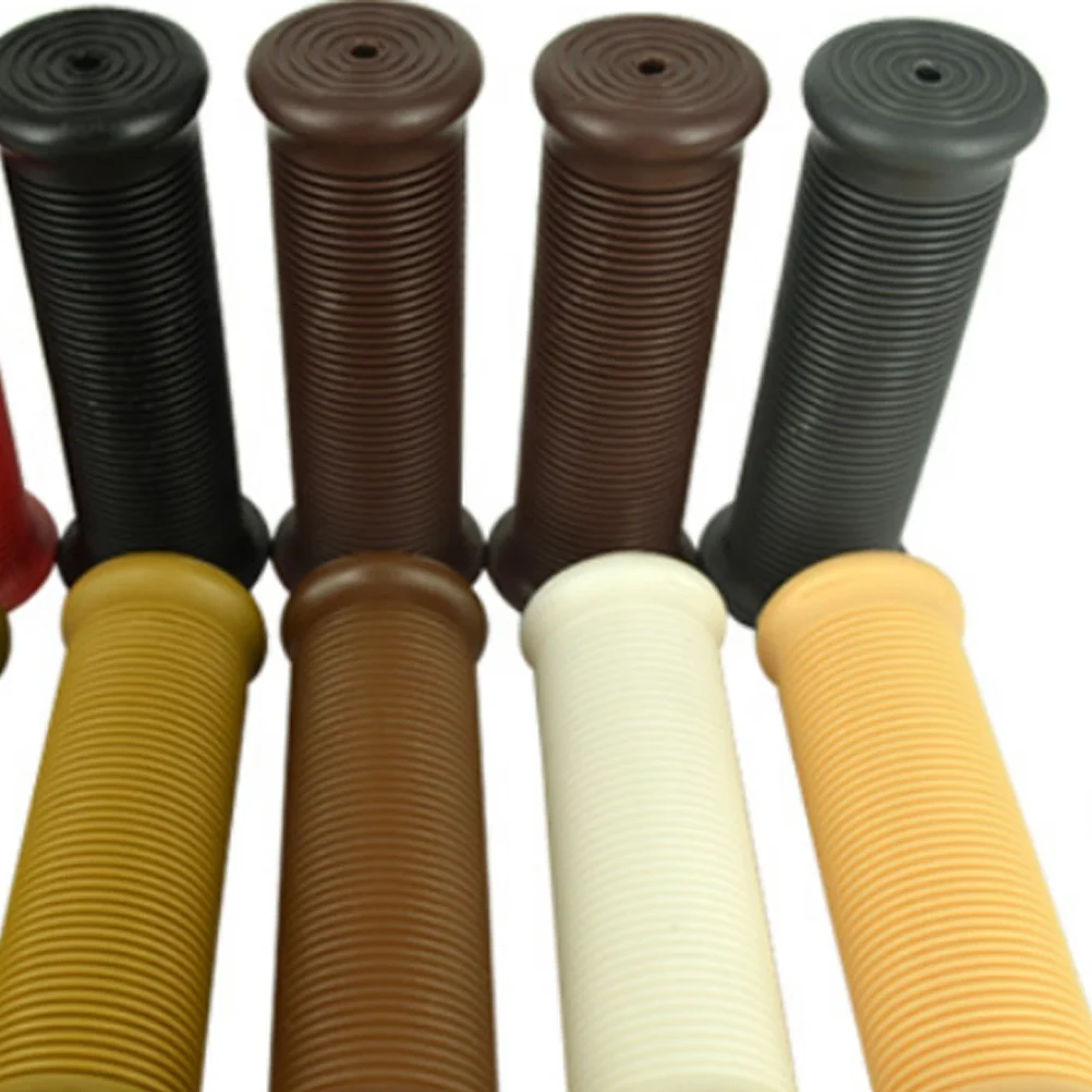 

1 Pair Motorcycle Rubber Handlebar Grips Vintage Thread Non-Slip Shock Absorbing Bike Handlebar Covers Universal 25/28Mm Light