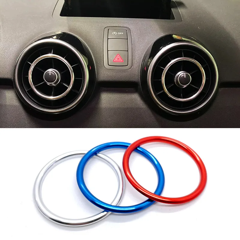 Car Air Center Console Outlet Trim Inner Ring Cover Sticker For Audi A1 S1 8X 2010-2018 Sportback Sedan Interior Decor Accessory