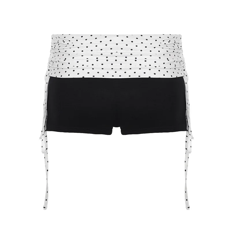 new fashion polka dot strap contrasting color casual street style sexy shorts