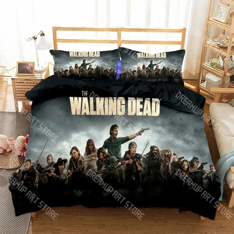Fashion The Walking Dead Horror Bedding Set Single Twin Full Queen King Size Bed Set Kids Bedroom Duvetcover Sets Bed Sheet Set