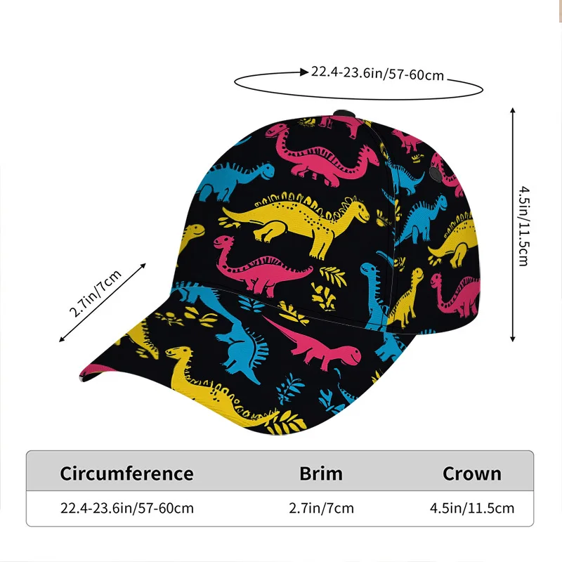 Featuring a Dinosaur Celebration Pattern a Casual Adjustable Duckbill Hat Designed to Be Lightweight And Perfect for Daily Use