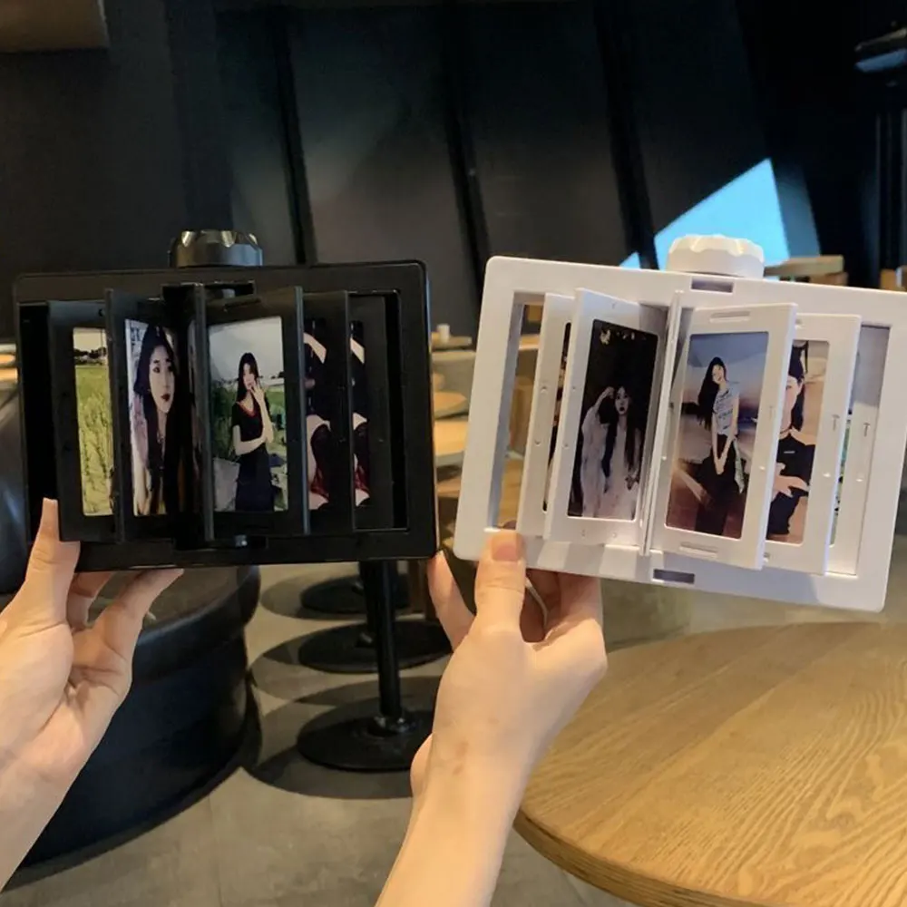 Plastic Rotatable Photo Frame for Desktop Decoration