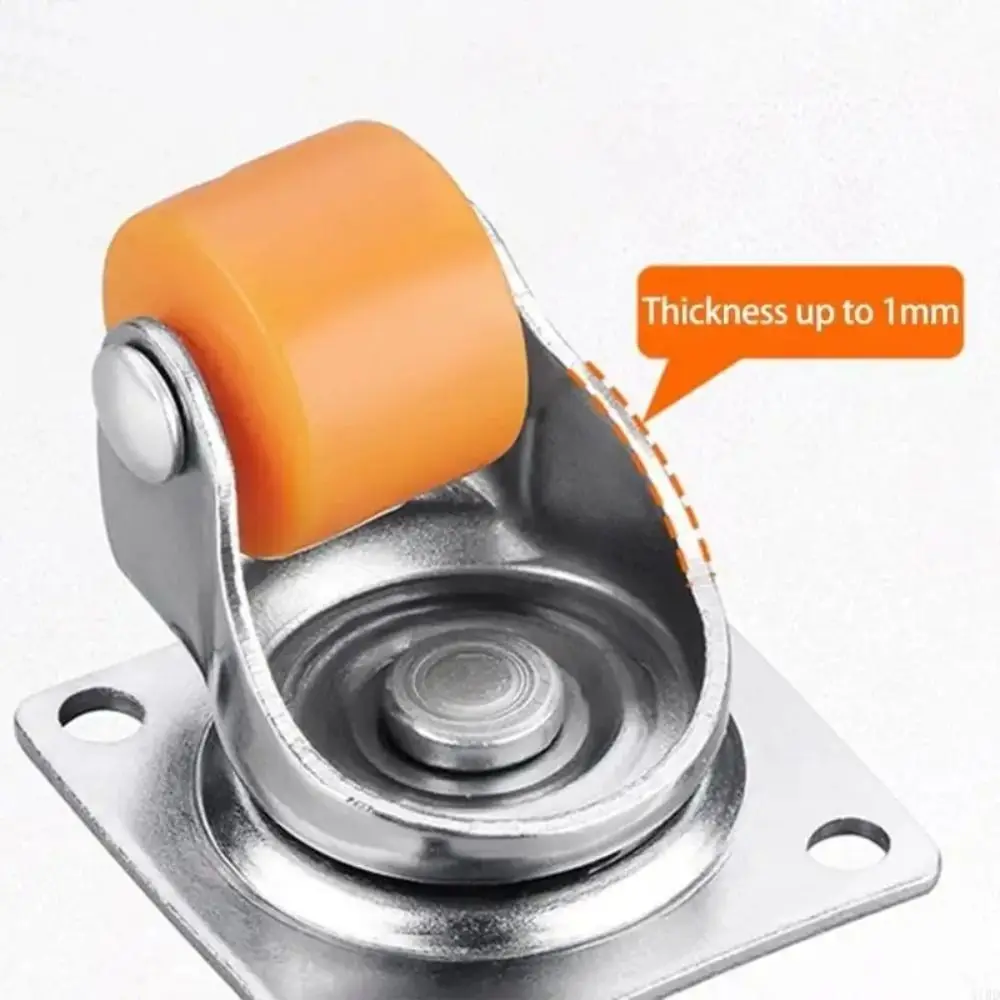 4pcs 1/2 Inch Furniture Mini Casters Steel Top Plate Multifunctional Drawer Slide Wheel Pulley mooth Gliding