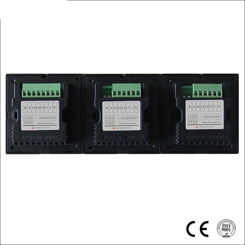 OEM Wall Touch Key Button 3/4 Gang Hotel Wall Switch CE Approved With Teleohone RJ11 Port