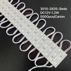 20pcs DC 12V LED Module 2835 6500k White SMD Modules with Lens 3010 Backlight Waterproof IP67 Sign Lighting Cool White