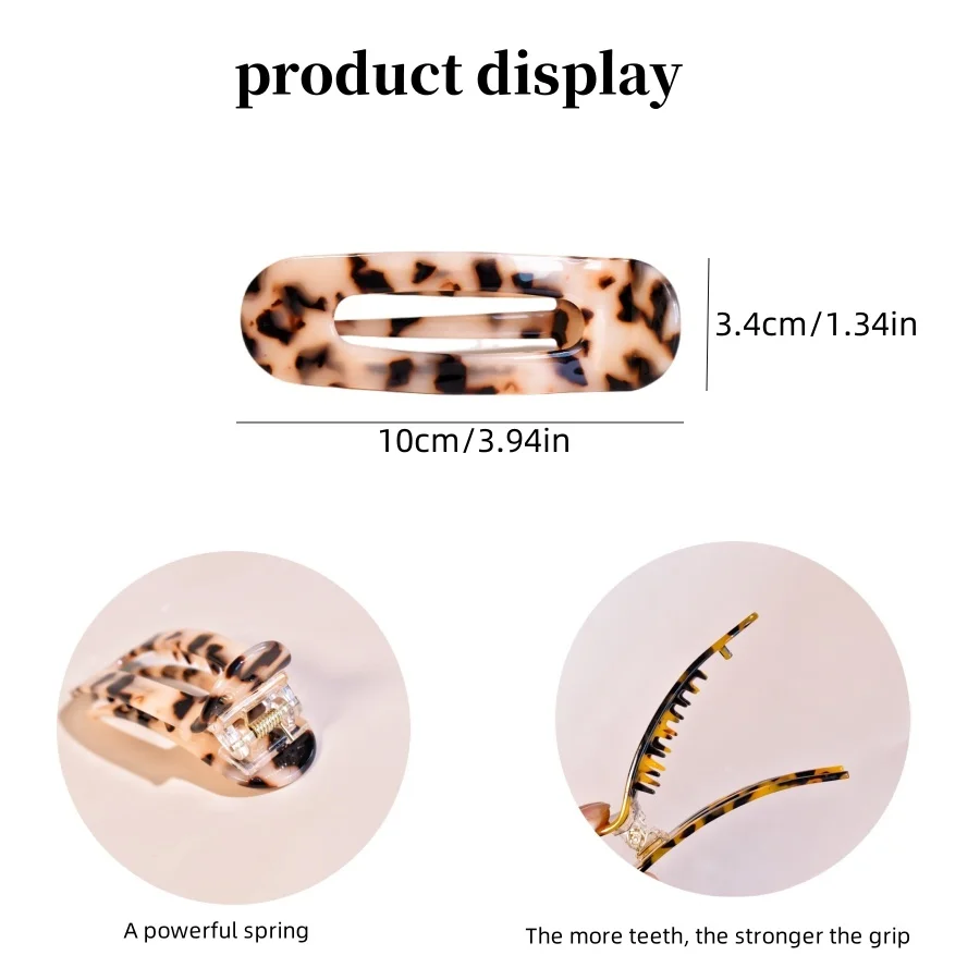 1-teiliges Set für Damen: Mehrfarbige, rutschfeste Haarspange aus Acetat – Modisches Haar-Accessoire für Urlaub und Freizeit – Detail 4
