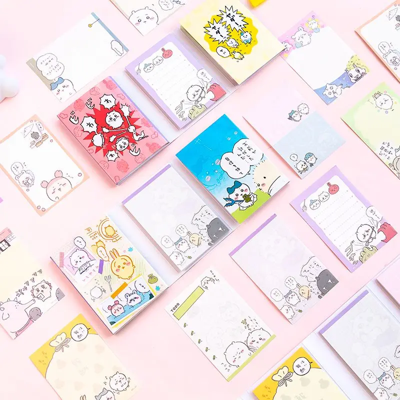 Diy Handbook Material Kawaii Anime Chiikawa Hachiware Usach Scratch Pad Student Leave A Message Tearable Coloring Page Notepad