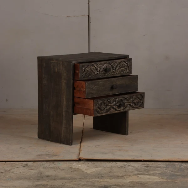 Wooden bedside table with drawer storage space, stylish appearance, suitable for wholesale supply of family bedroom furniture
