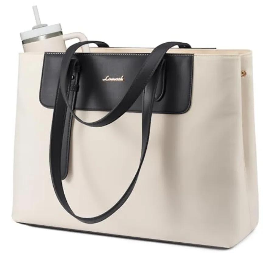 

LOVEVOOK Laptop Tote Bag for Women 15.6 Inch, Water-Resistant Work Tote Bag Large Capacity Computer Bag Briefcase Handbag