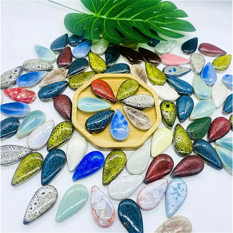 100g Ceramic Mosaic Tiles Piece DIY Mosaic Making Stones for Craft Hobby Arts Home Wall Decoration leaf petal shape cerd