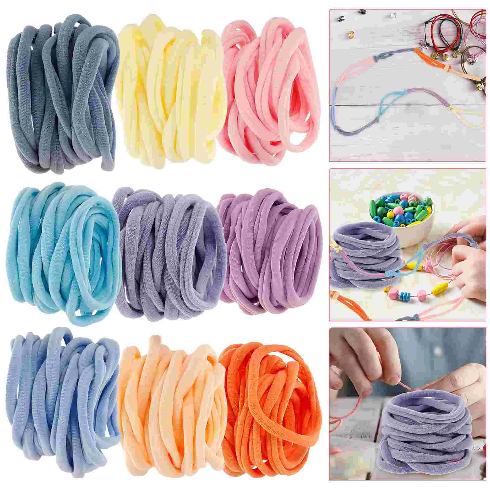 Elastic Cord Knitter Toy Weaving Loom Refill Loops Insulation Pads Nylon Kit for Girls