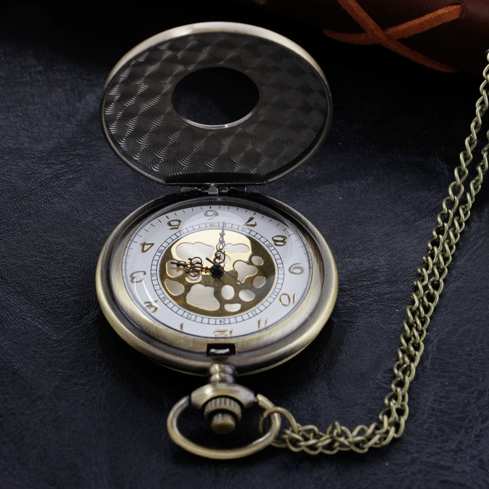 High Quality Neutral Necklace Timing Pendant Men's and Women's Pocket Watch Gift Bronze Roman Numeral Quartz Pocket Watch Cf1019