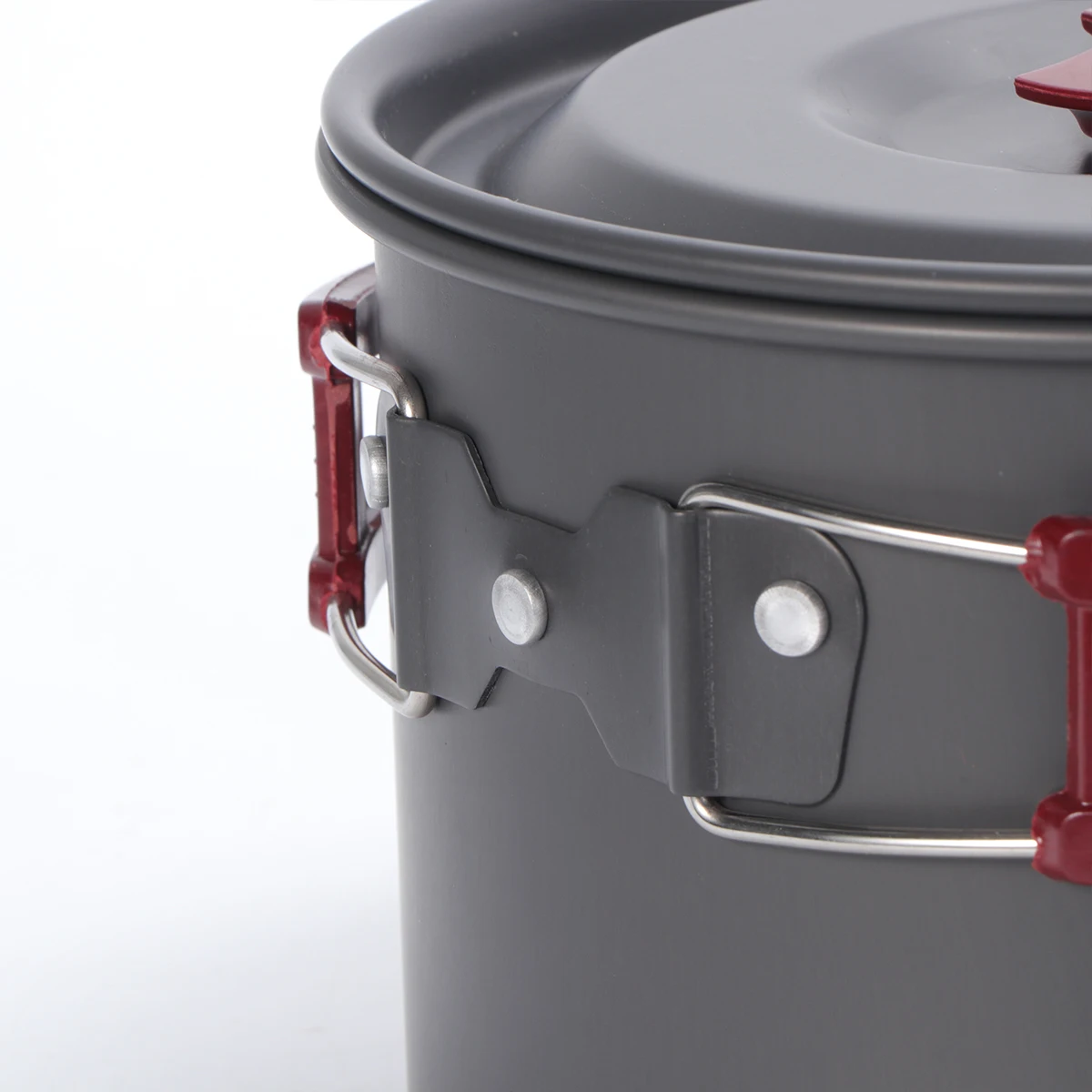 

Outdoor Cooking Pot Set Single Aluminum Alloy Lightweight High Temperature Resistant Foldable Handle Portable Safe Uncoated Grey