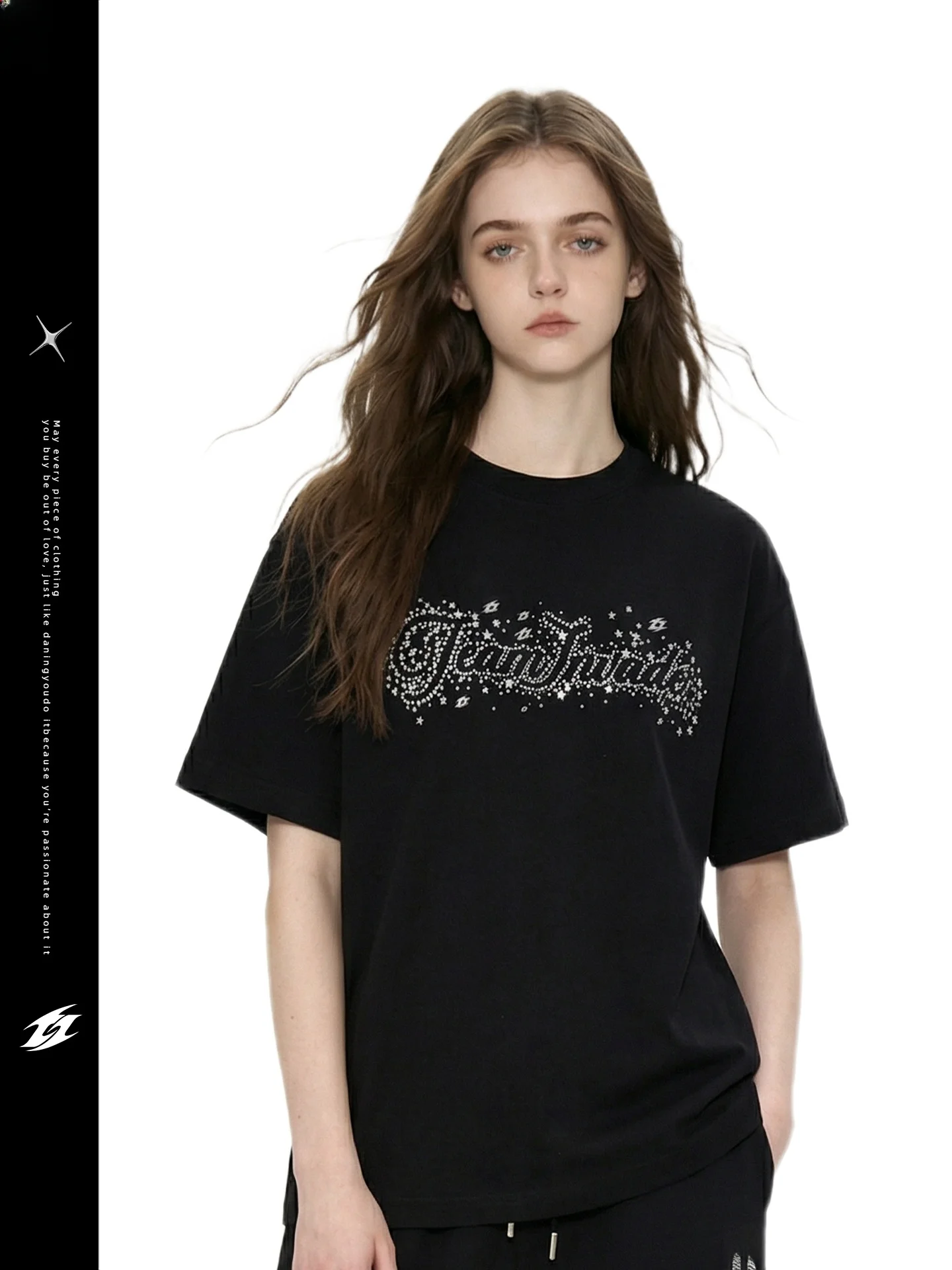 

TI Dance T Reflective Jazz Street Dance Casual Sport Loose American Sle ort Sve T-irt Cotton round Ne Regular L...
