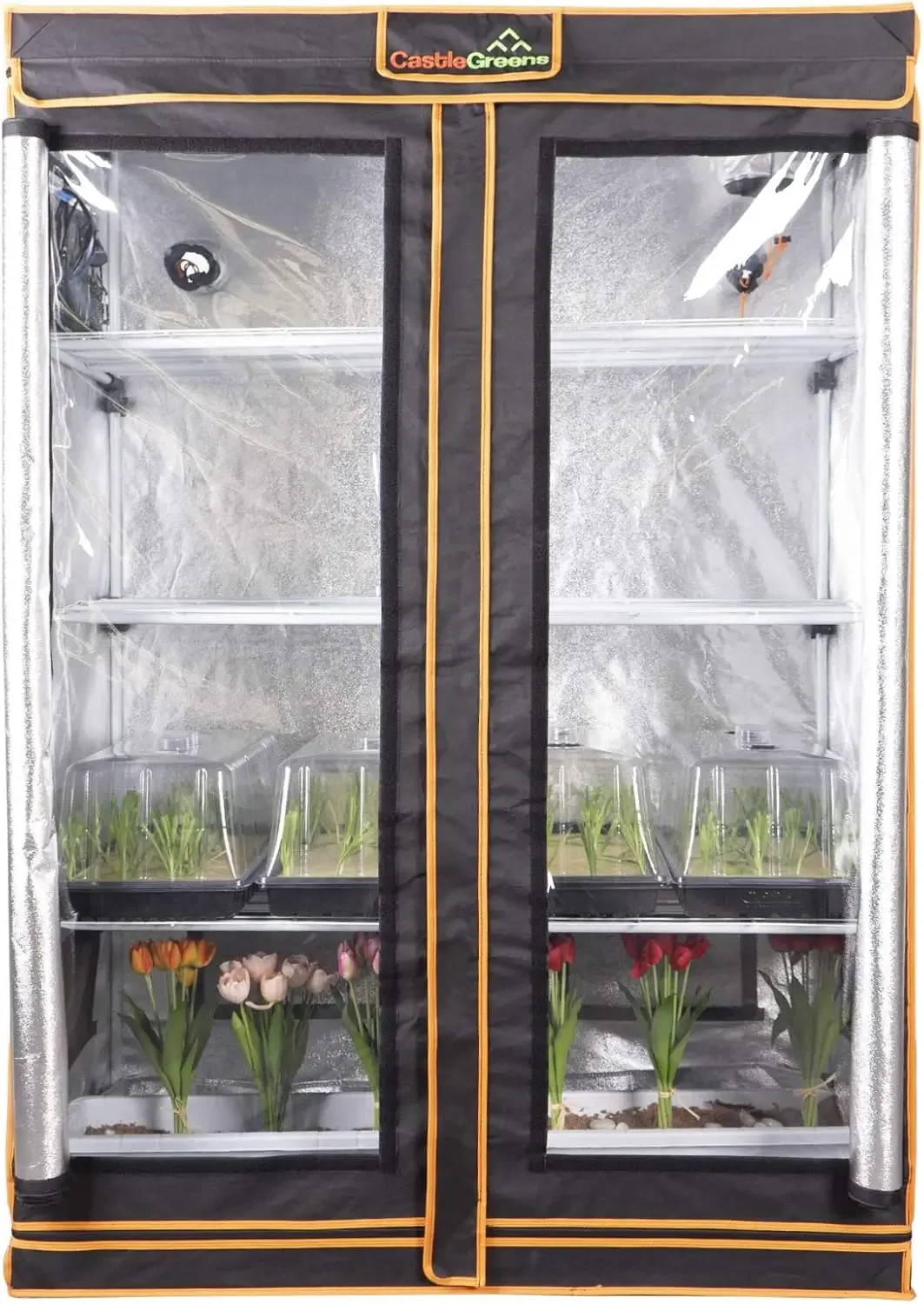 

48"x24"x72" Multi-Storey Grow Tent, Extra-Large Observation windows, Heavy-Duty 600D Mylar Plant Tent, Waterproof Growing Tents,