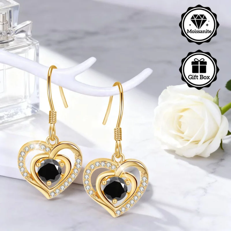 

LAMVOICE / moissanite jewelry for women/earrings with S925 sterling silver hook christmas gift for high quality jewelry