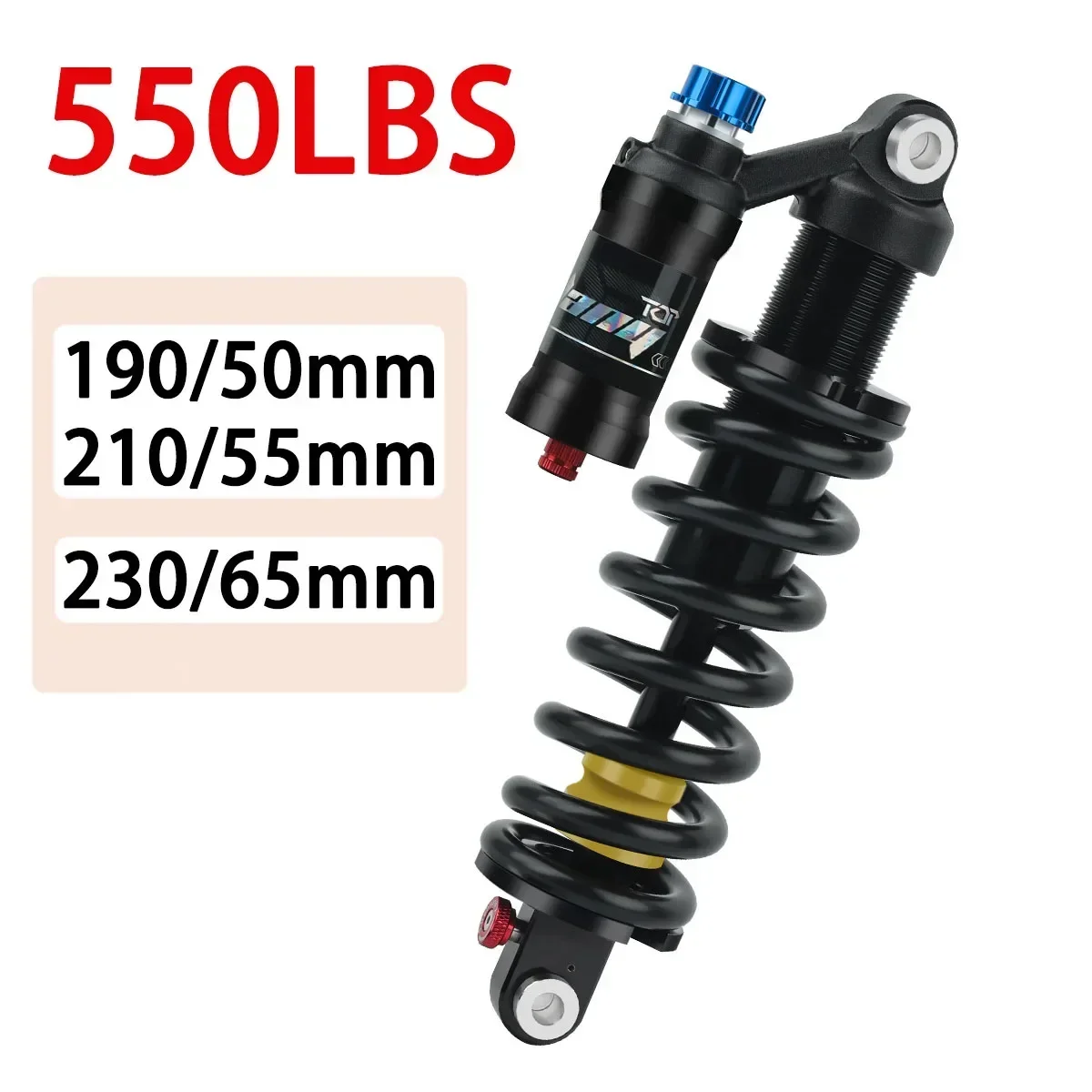 Bicycle shock absorber 190mm 210mm 230mm suspension rear compression spring for Downhill Motorcycle Bike Rebound shock absorber