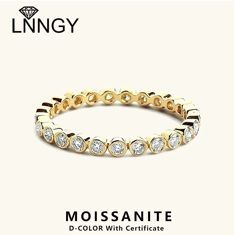 

Сертифицированное Lnngy кольцо с муассанитом вечности 3 мм Anillo Plata, кольца из стерлингового серебра 925 пробы для женщин, свадебные украшения, подарок