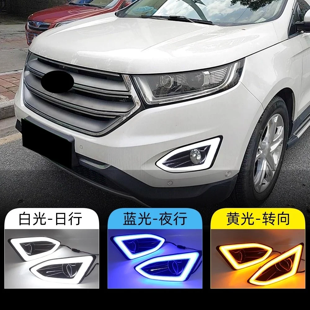 

Car Front Fog Light for Ford Edge 2015-2018 Three Color Daytime Running Lamp Auto accessories