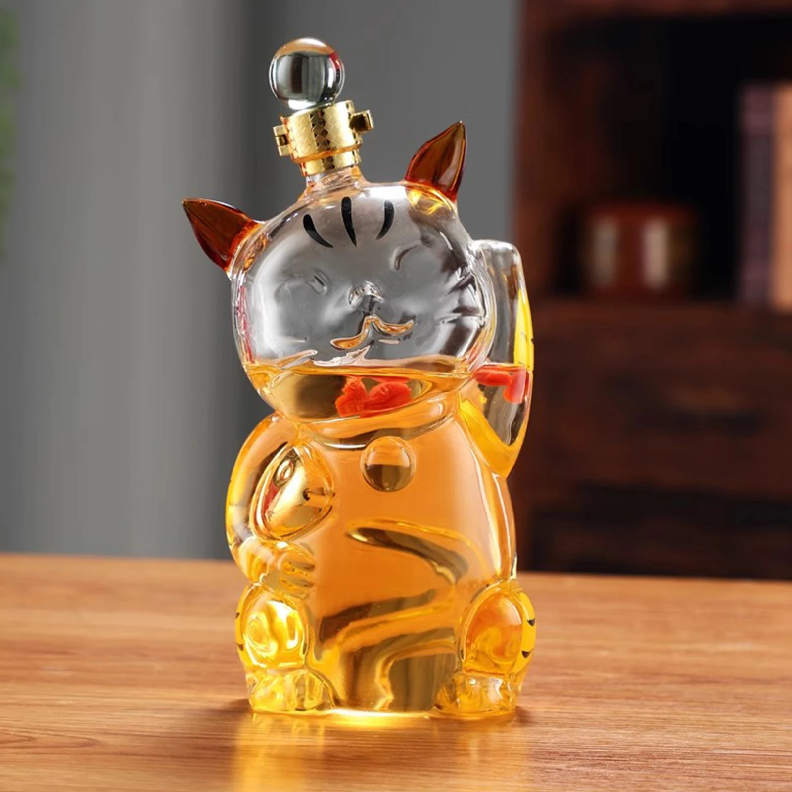 Cat Wine Bottle Whiskey Decanter 1000ml Unique Glass Decanter for Whiskey Fun Bar Decoration Chic Wine Carafe Barware Accessory