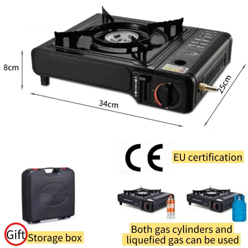 

Camping Portable Gas Stove, 2900W, Dual Use of Tank, liquefied for Outdoor, Hiking, Picnic, Barbecue