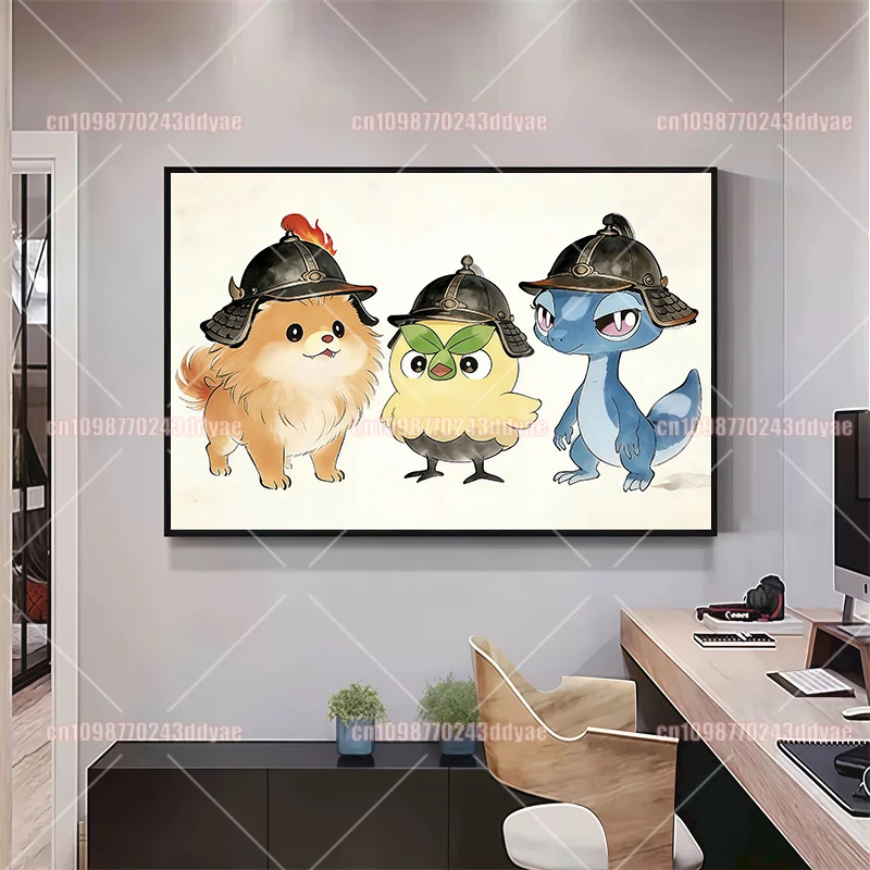 Pokemon Ink Antique Poster Gengar Psyduck Arcanine Lucario Gardevoir Print Anime Character Wall Art Print Living Room Decor - view 6