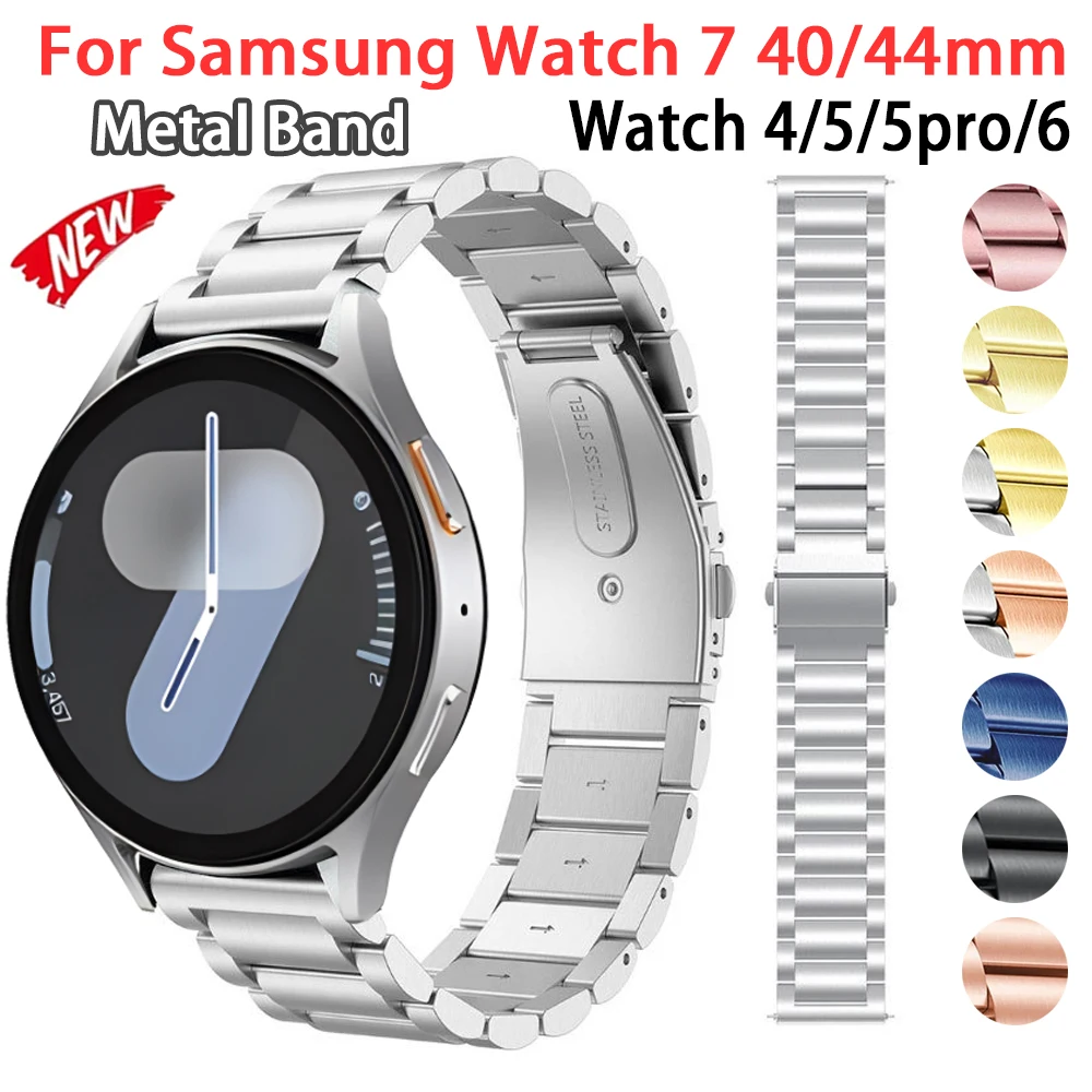 Metalowy pasek do zegarka Samsung Galaxy Watch 7 5 4 40 mm 44 mm Pasek ze stali nierdzewnej do zegarka Samsung Watch 6 43 mm 47 mm Bransoletka biznesowa Correa