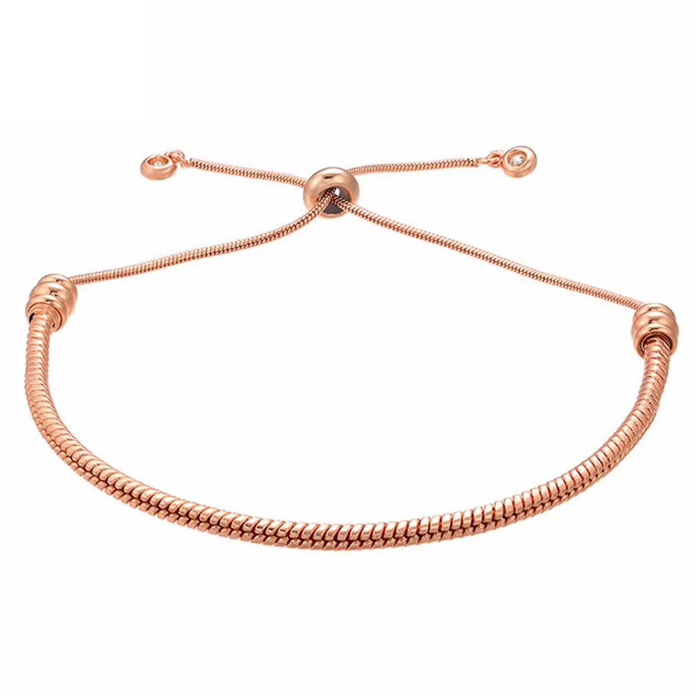 3Pcs Adjustable Basic Chain Semi-Finished Bracelet DIY Jewelry Accessories Brass Pulling Type Design Comfortable Gift Choice