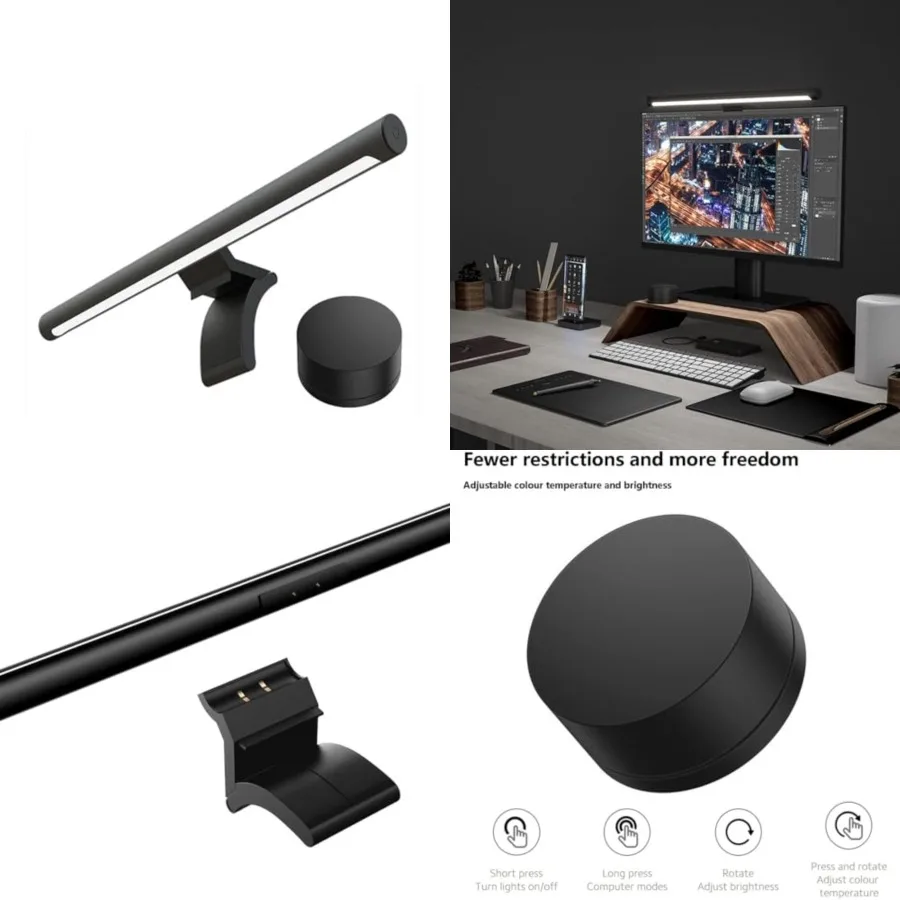 Mi Computer Monitor Light Bar - Easy Installation, Extra Computer Lighting w/o Taking Desktop Space, w/Wireless Remote Control