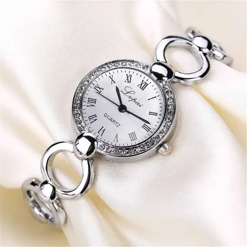 Vente Chaude Mode De Luxe Femmes Montres Femmes Gelang Montre Jam Tangan Kristal Baja Tahan Karat Jam Tangan Wanita Mewah