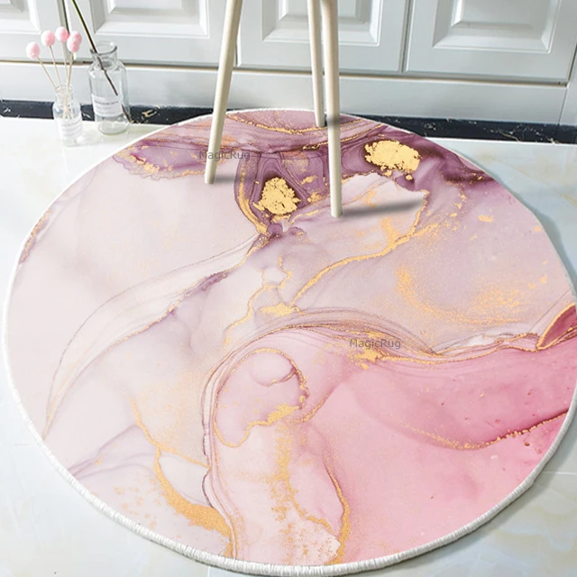Round Fluffy Soft Machine-Washable Rug –  Bathroom & Home Decor Carpet for Cozy Everyday Use