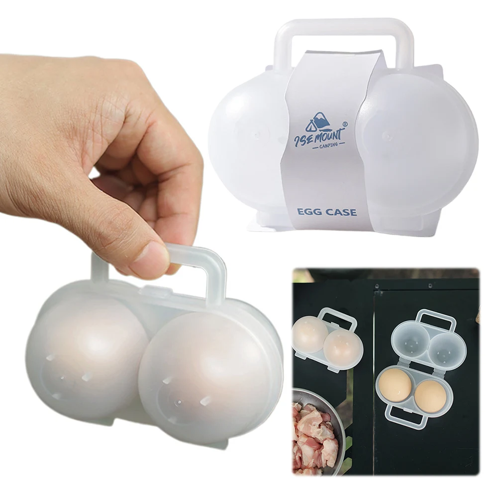 

1/2Pcs 2 Grid Egg Box Portable Egg Holder Anti-fall Egg Container Anti Shake Egg Storage Box Multifunctional for Camping Picnic