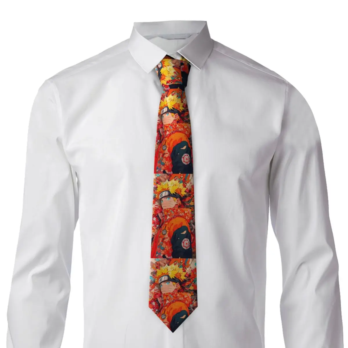 مخصص رسمي U-Uzumakies N-Narutoes كاريكاتير ربطات العنق الرجال الحرير المشارك ربطات العنق لمكتب Cravat