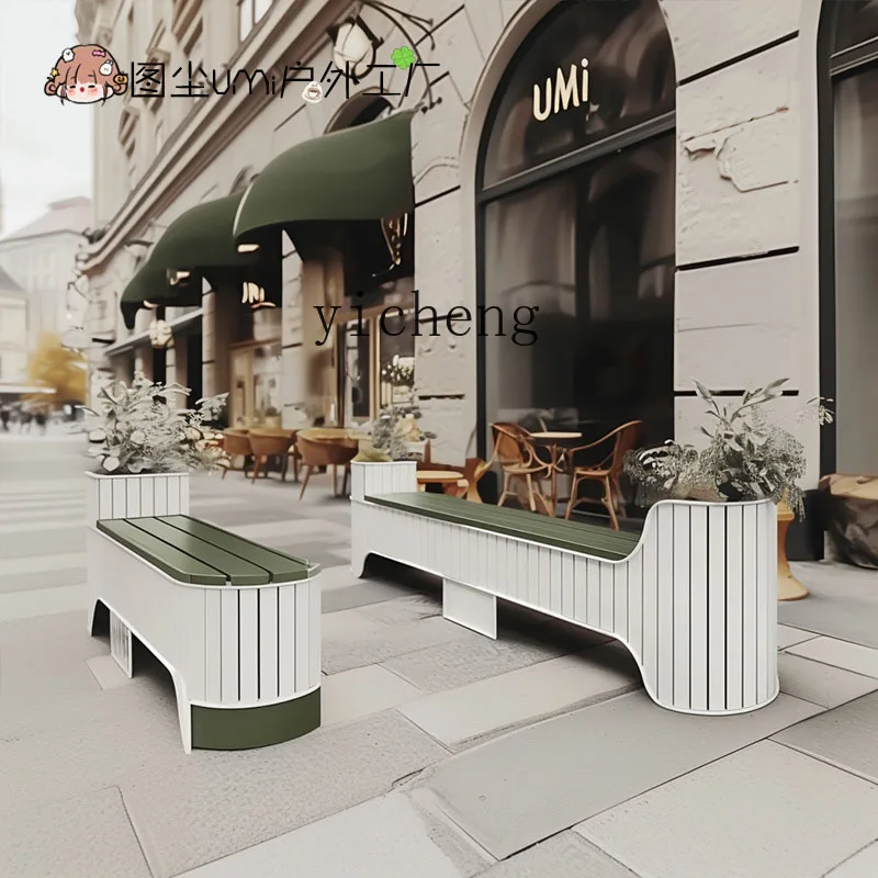 YZ outdoor commercial street flower box seat stool restaurant milk tea shop cafe outside pendulum