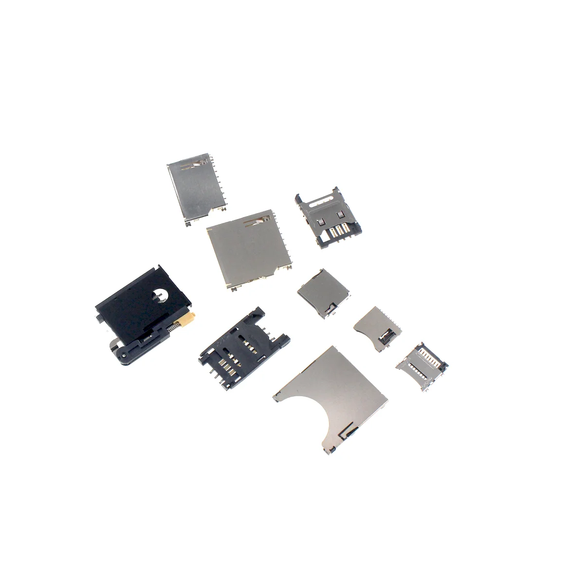 5 Stuks Sd/Mini/Tf/Sim/Nano/Micro-Kaarthouder Kaartsleuf Maat Lang En Kort Lichaam Met Zelf Elastische Flip Cover