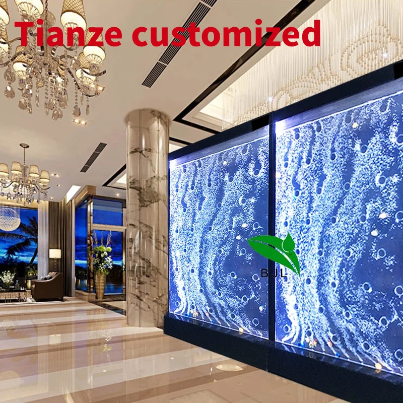 

(customized)custom made led lighted acrylic partition screen bubble wall water panel room divider decoration