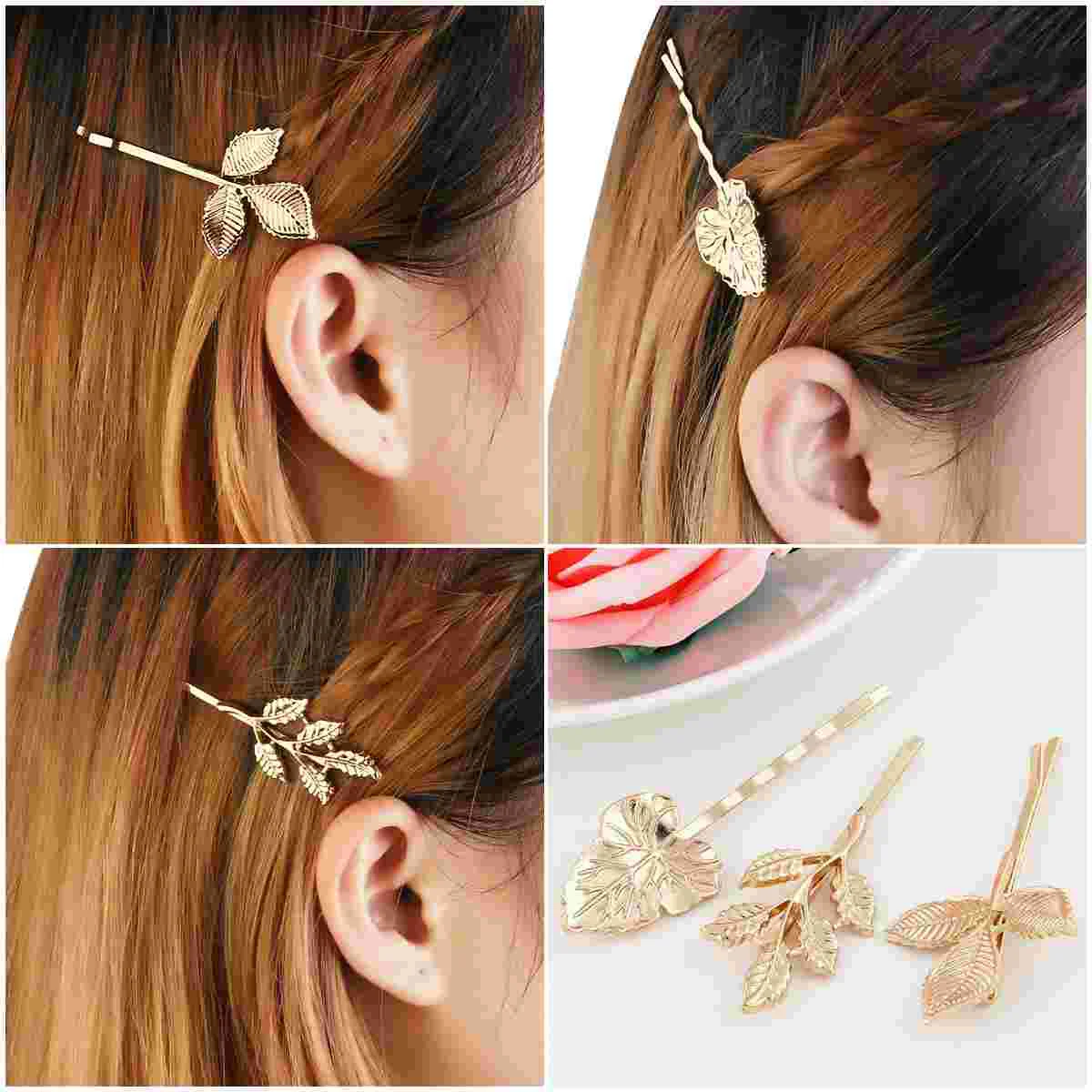 Hair Clips for Girls Women Pin Leave Hairpin European and American Tree Leaves Vintage Bride