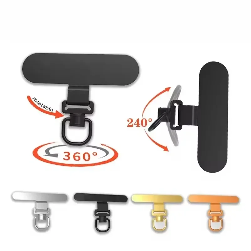 360 Rotating Phone Lanyard Clip Metal Stainless Steel Tether Tab Gasket Universal Anti-Lost Phone Strap Holder Adapter Connector view 2