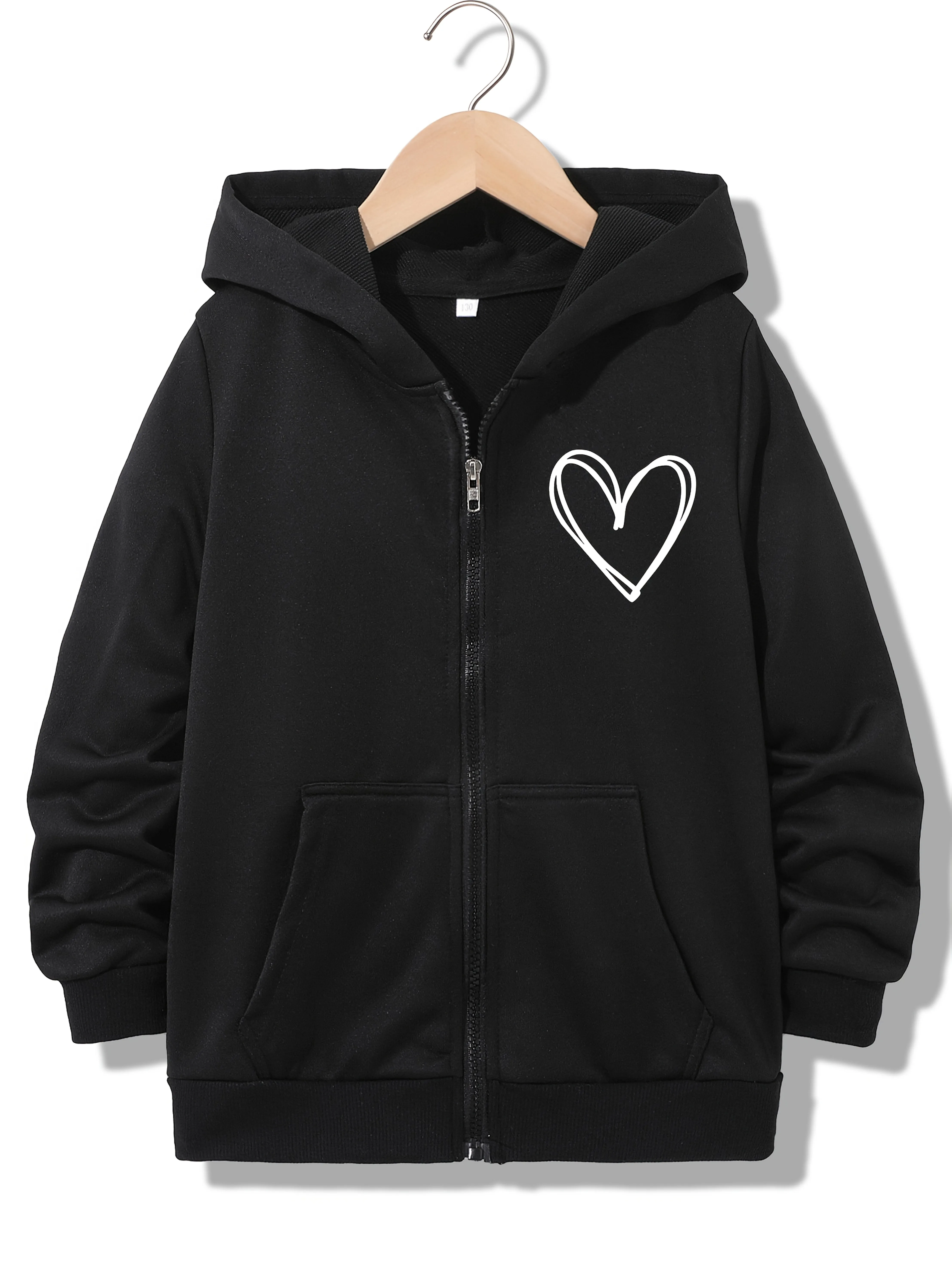 90s Zipper Hoodie Fashionable Casual Trendy Love Heart Letter Hoodies Jackets Boys Girls Y2k Zip Up Sweatshirt Spring Autumn