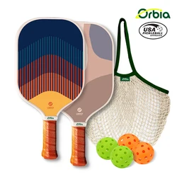 Orbia Sports Pickleball Paddles Set 2 wiosła 4 Pickleballs i torba siatkowa do przenoszenia Druk UV Wiosła z włókna szklanego