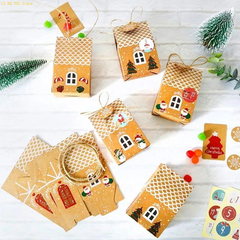 W3JE DIY Christmas Advent Calendar Box 24 Sets Countdown to Christmas Gift Package