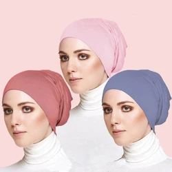 Gorros de Hijab interno para Mujer, Jersey elástico musulmán, gorro islámico, pañuelo para la cabeza, Turbante para Mujer, novedad de 2024