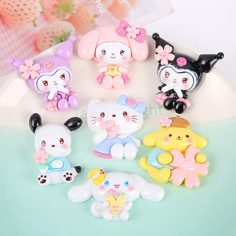 2pcs Big Card Dress Animal Cartoon Sanrio Resin Flatback Supplies Charms for Diy Kawaii Resin Accessories Crafts Materials