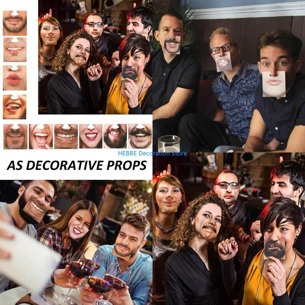 B0KC 10 Pack Cup Mats Drink Mats Party Mask Theme Flexible Cup Pad Paper Texture Suitable for Dining and Coffee Tables