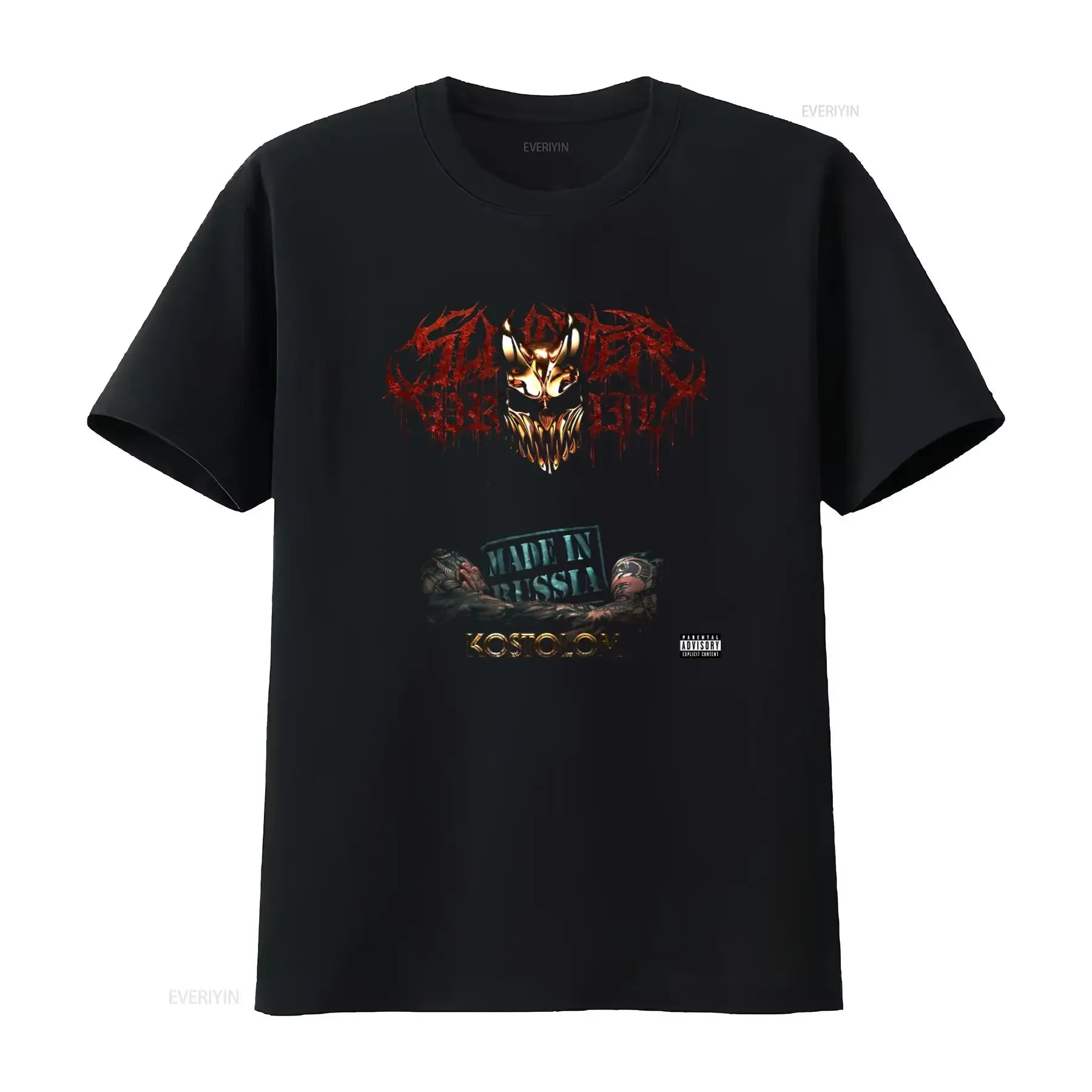 Deathcore Made In Russia Kostolom Slaughter To Prevail T Shirt Print Punk Style vintage Washed graphic Comfortable homme