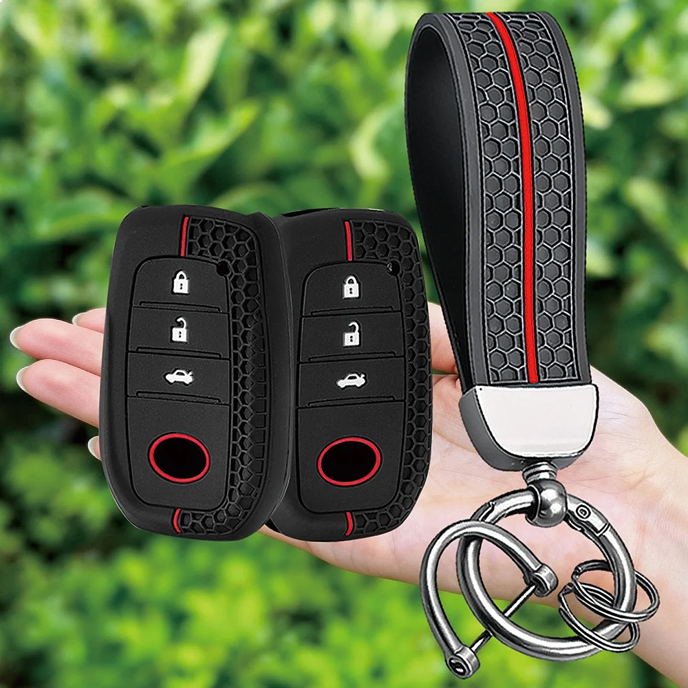 Silicone Car Key Fob Cover For Toyota C-HR Hilux Fortuner Land Cruiser Camry Corolla RAV4 2023-2025