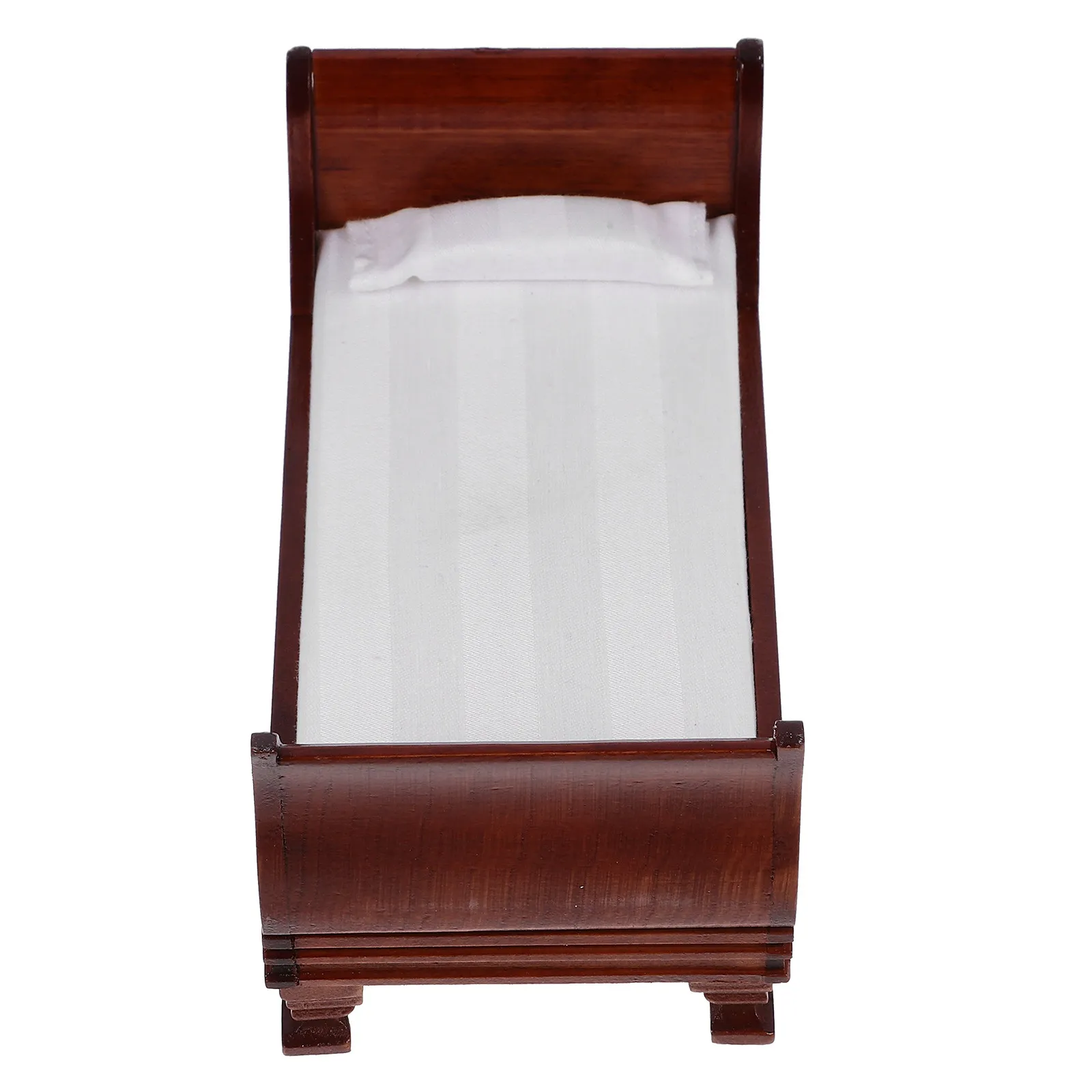 

Изысканная миниатюрная деревянная кровать для кукольных домиков: компактная мебель для миниатюрных интерьеров спален